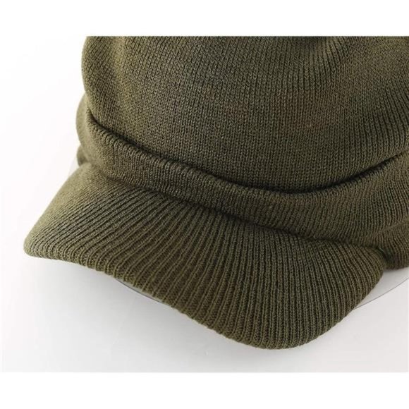 Men's Winter Beanie Hat Army Green - Picture 5 of 6